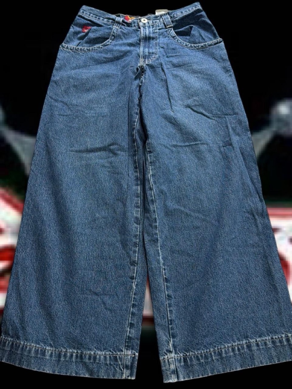 Y2k JNCO Jeans Blue Denim Waistband with Crown Logo 30/30